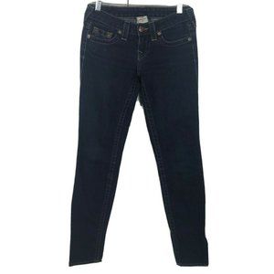 True Religion Jeans Womens Size 25 Gwen Skinny Low Rise Dark Wash Zip Ankle